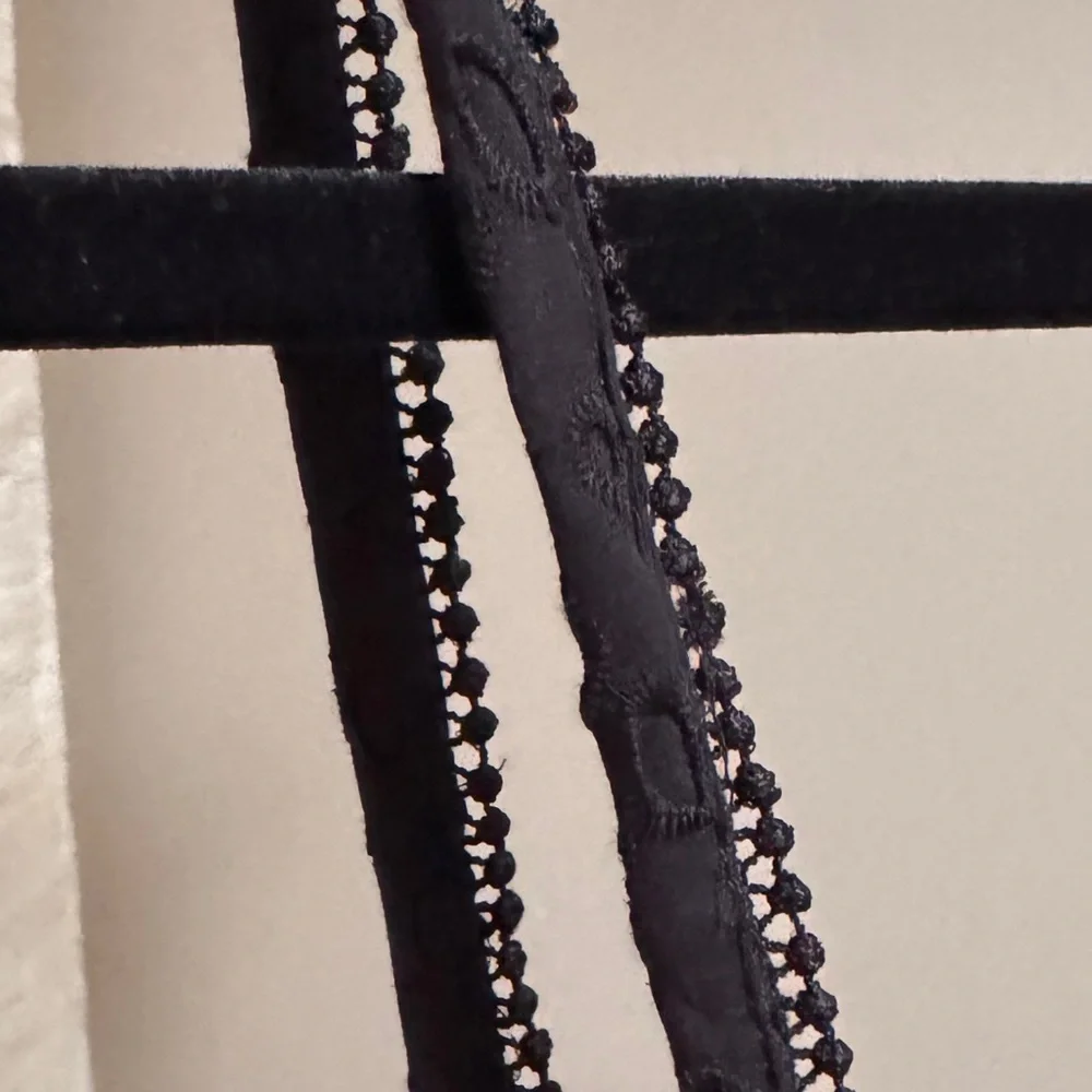 Zara Embroidered Eyelet Corset Black Dress - Picture 4 of 5
